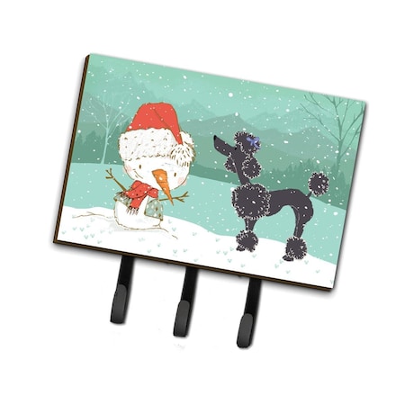 Carolines Treasures Black Poodle Snowman Christmas Leash or Key Holder CK2064TH68